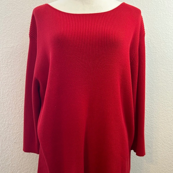 Ralph Lauren Double RL Sweaters - Women's Red Ralph Lauren Knit Sweater w/ 3/4 Sleeves‎ | Size XL